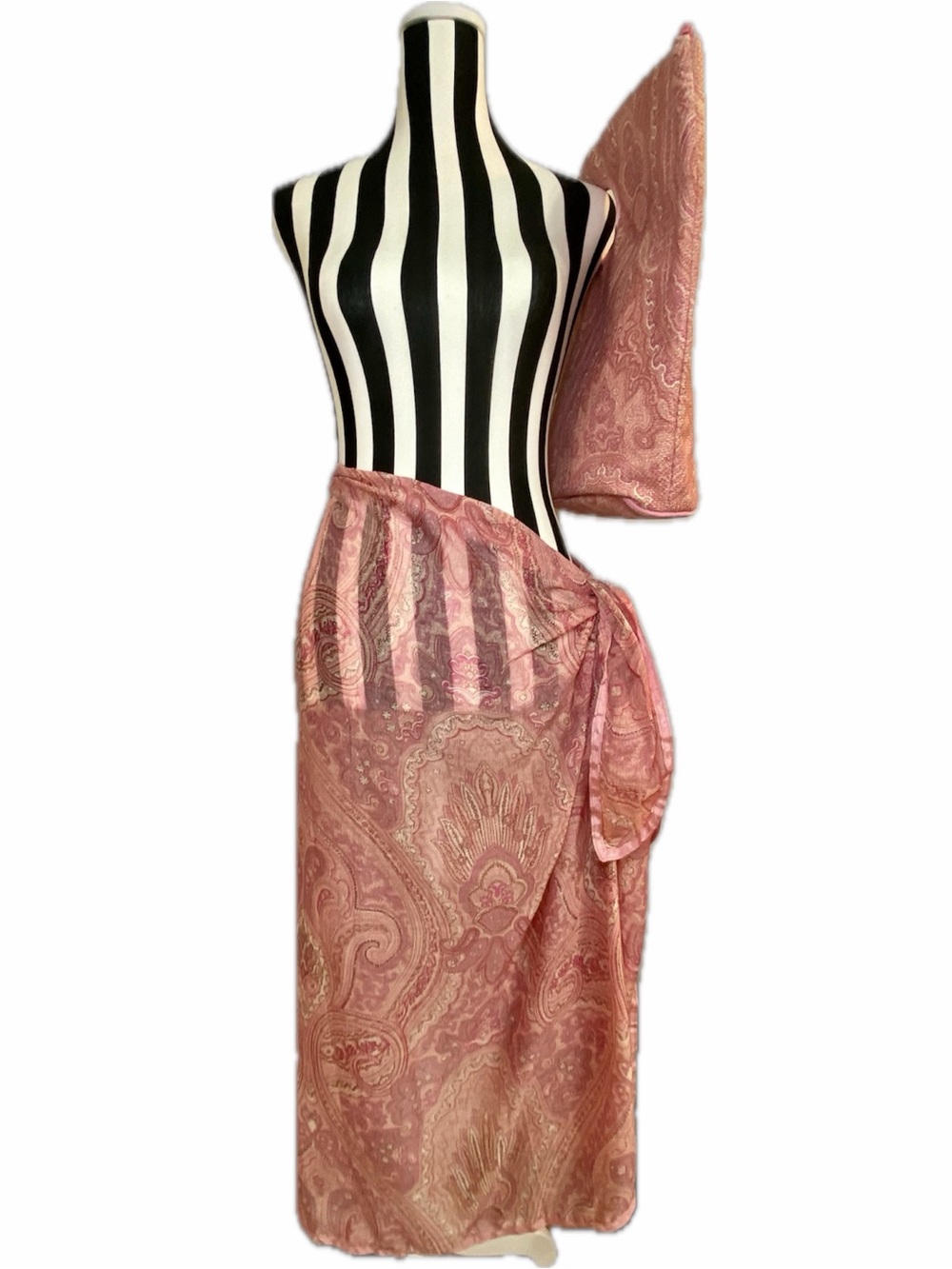 Pink Paisley Sarong/Wrap with Matching Tote